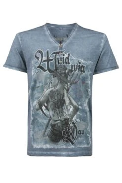 Trachtenshirt Rauchblau Rebel Soul 011091