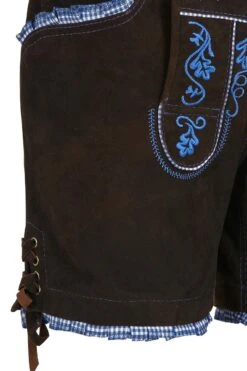 Damen Lederhose Kurz Dunkelbraun-blau Susan -Modegeschäft trachten rebell damen lederhose kurz dunkelbraun blau susan 120627 25730451652a71 1200x1200