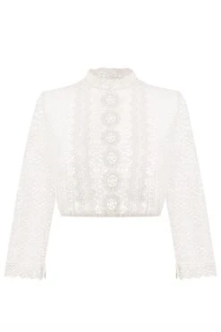 Dirndlbluse Spitze Creme 011697