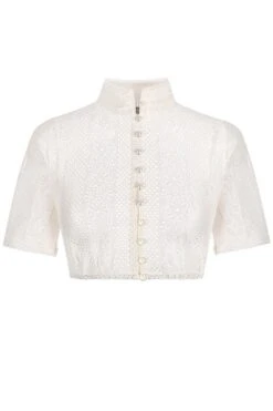 Dirndlbluse Spitze Creme Hochgeschlossen 011698