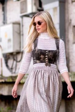 Midi Dirndl 70 Cm Braun Taupe Brenda 011664 -Modegeschäft tramontana midi dirndl 70cm braun taupe brenda 011664 7 1200x1200