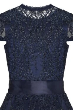 Midi Dirndl 70cm Dunkelblau Satin-Spitze Britta 006278 -Modegeschäft tramontana midi dirndl 70er dunkelblau satin spitze britta 006278 4 1200x1200