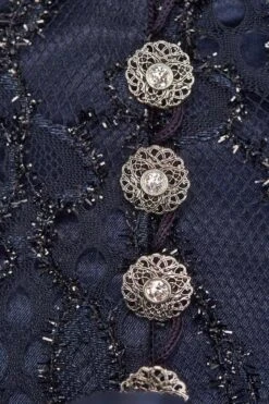 Midi Dirndl 70cm Dunkelblau Satin-Spitze Britta 006278 -Modegeschäft tramontana midi dirndl 70er dunkelblau satin spitze britta 006278 7 1200x1200