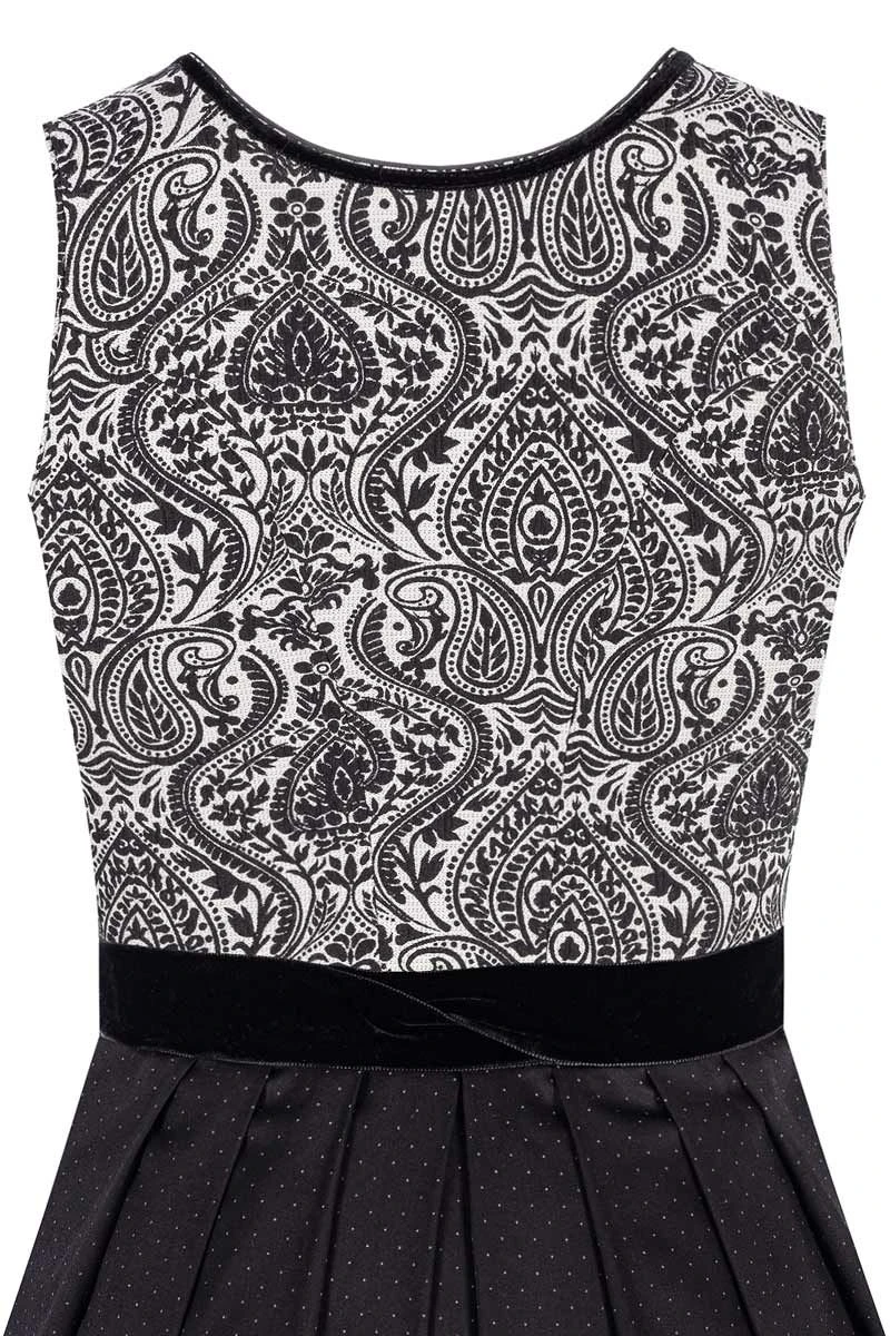 Midi Dirndl 70cm Schwarz Gemustert Stretch Chloe 011800 5 Midi Dirndl 70cm Schwarz Gemustert Stretch Chloe 011800 – Bild 5