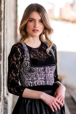 Midi Dirndl 70cm Schwarz Gemustert Stretch Chloe 011800 10 Midi Dirndl 70cm Schwarz Gemustert Stretch Chloe 011800 -Modegeschäft wenger midi dirndl 70cm schwarz gemustert stretch chloe 011800 8 1200x1200