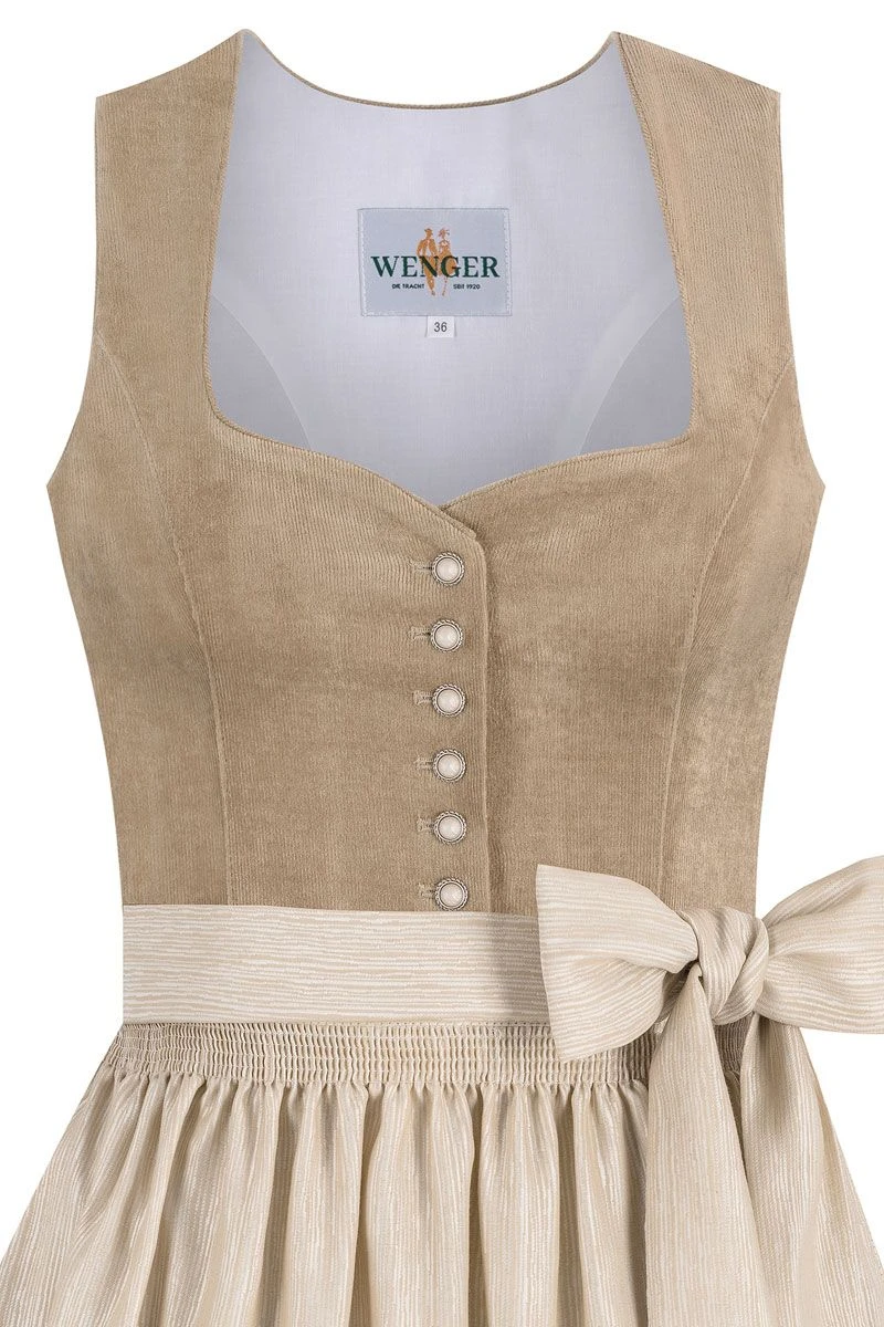 Midi Dirndl 70 Cm Taupe Natur Cord Davina 014407 2 Midi Dirndl 70 Cm Taupe Natur Cord Davina 014407 – Bild 2
