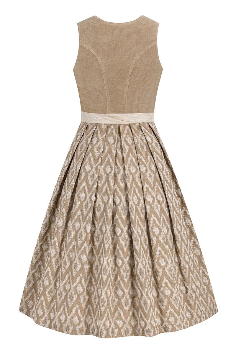 Midi Dirndl 70 Cm Taupe Natur Cord Davina 014407 3 Midi Dirndl 70 Cm Taupe Natur Cord Davina 014407 – Bild 3