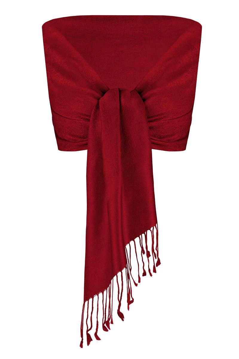 Trachtentuch 60x180 Dunkelrot Mit Fransen Yunbai 002958 2 Trachtentuch 60x180 Dunkelrot Mit Fransen Yunbai 002958 – Bild 2